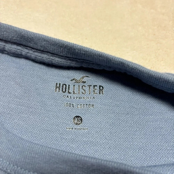 Hollister Mens 100% Cotton Waffle Knit Long‎ Sleeve Shirt XS Baby Blue - Picture 4 of 10
